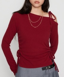 LAGUA GEM | SIDE GATHER RIBBON トップス(Tシャツ/カットソー)