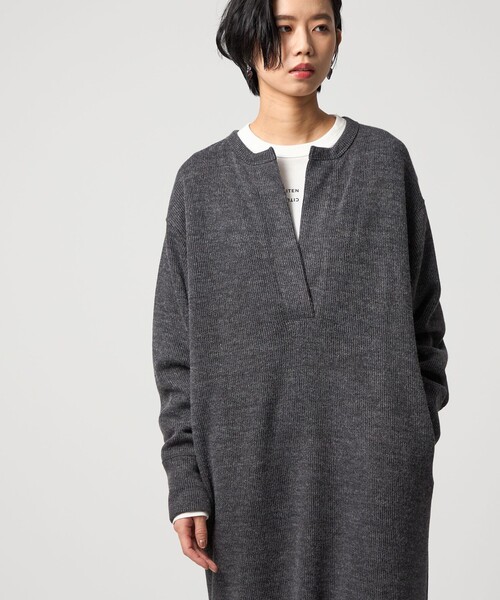 CITEN(シテン)の「<CITEN>スキッパーデザインサカリバワンピース(ワンピース・レディース・ダークグレー/モカ・S/M)」の5枚目の写真