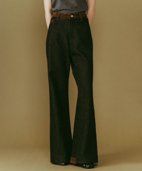 Knuth Marf(クヌースマーフ)の「【Knuth Marf】denim baggy pants(デニムパンツ・レディース・インディゴブルー/ブラック・M/S/XS)」の2枚目の写真