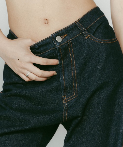Knuth Marf(クヌースマーフ)の「【Knuth Marf】denim baggy pants(デニムパンツ・レディース・インディゴブルー/ブラック・M/S/XS)」の7枚目の写真
