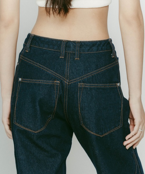 Knuth Marf(クヌースマーフ)の「【Knuth Marf】denim baggy pants(デニムパンツ・レディース・インディゴブルー/ブラック・M/S/XS)」の8枚目の写真