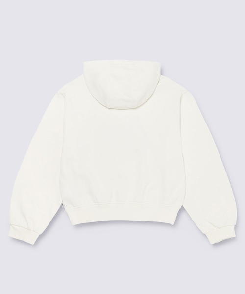 VANS（バンズ）の「ウィメンズ パンダ クロップフーディー / PANDA CROP HOODIE marshmallow VN000KFEFS81（パーカー・レディース・オフホワイト・LARGE/MEDIUM/SMALL/X-SMALL/XX-LARGE）」の2枚目の写真