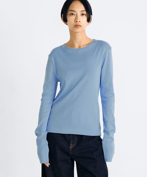 EDITION(エディション)の「コットンモダールフライス ロングスリーブトップス(Tシャツ/カットソー・レディース・ピンク/ライトブルー/ライトグレー・34/36)」の5枚目の写真