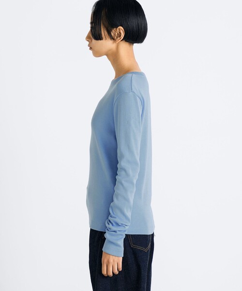 EDITION(エディション)の「コットンモダールフライス ロングスリーブトップス(Tシャツ/カットソー・レディース・ピンク/ライトブルー/ライトグレー・34/36)」の6枚目の写真