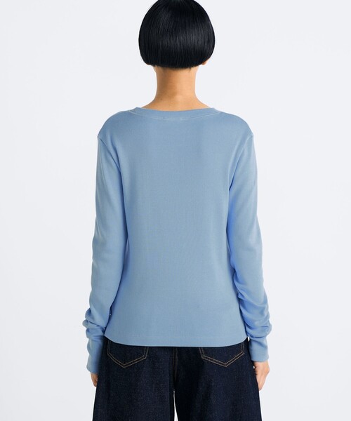 EDITION(エディション)の「コットンモダールフライス ロングスリーブトップス(Tシャツ/カットソー・レディース・ピンク/ライトブルー/ライトグレー・34/36)」の7枚目の写真