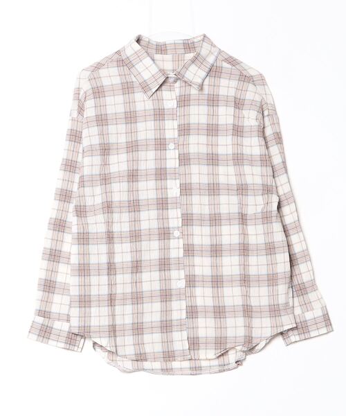 gossip!ロサンゼルス(ゴシップロサンゼルス)の「ヴィンテージチェック ルーズフィットシャツ Y2K(Tシャツ/カットソー・レディース・ベージュ/チェック/ホワイト/ブラック・FREE)」の8枚目の写真