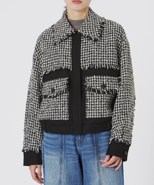 LOVELESS（ラブレス）の「ツイードブルゾン（ブルゾン・レディース・チャコールグレー・34/36）」の5枚目の写真