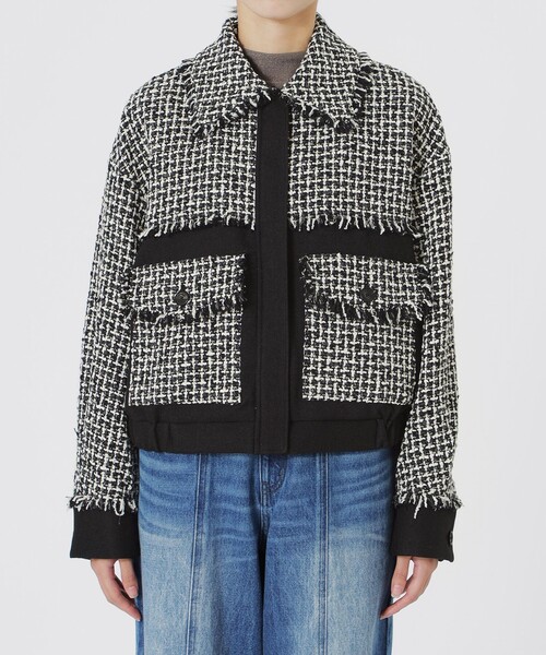 LOVELESS（ラブレス）の「ツイードブルゾン（ブルゾン・レディース・チャコールグレー・34/36）」の8枚目の写真