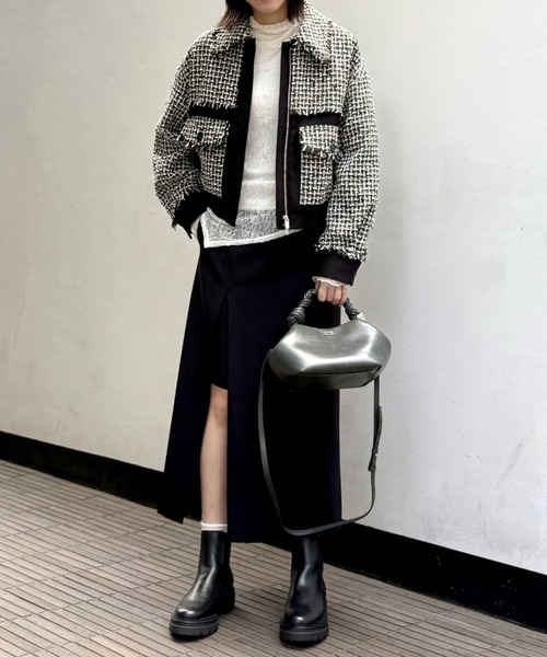 LOVELESS（ラブレス）の「ツイードブルゾン（ブルゾン・レディース・チャコールグレー・34/36）」の2枚目の写真