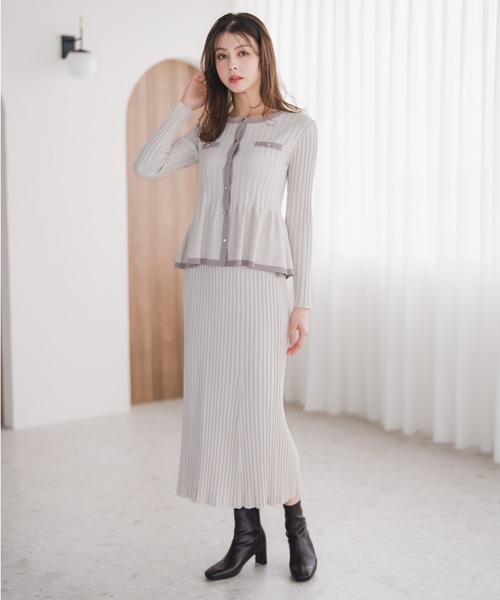 セール】2025秋冬新作 ワイドリブセミマーメイドスカート（スカート