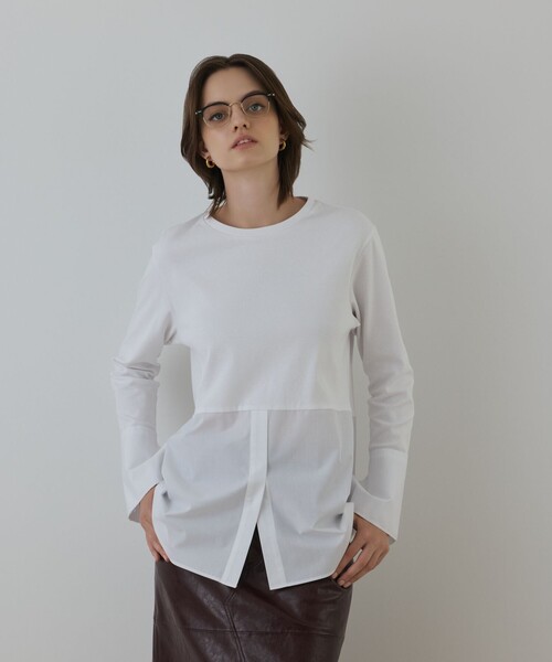 Diagram(ダイアグラム)の「レイヤードカットトップ(Tシャツ/カットソー・レディース・ブラック/ホワイト・36)」の3枚目の写真