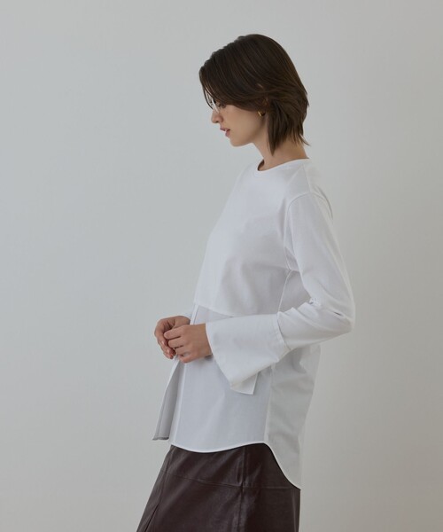 Diagram(ダイアグラム)の「レイヤードカットトップ(Tシャツ/カットソー・レディース・ブラック/ホワイト・36)」の4枚目の写真