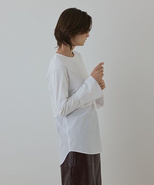 Diagram(ダイアグラム)の「レイヤードカットトップ(Tシャツ/カットソー・レディース・ブラック/ホワイト・36)」の6枚目の写真