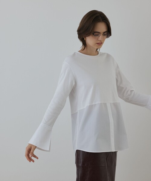 Diagram(ダイアグラム)の「レイヤードカットトップ(Tシャツ/カットソー・レディース・ブラック/ホワイト・36)」の7枚目の写真