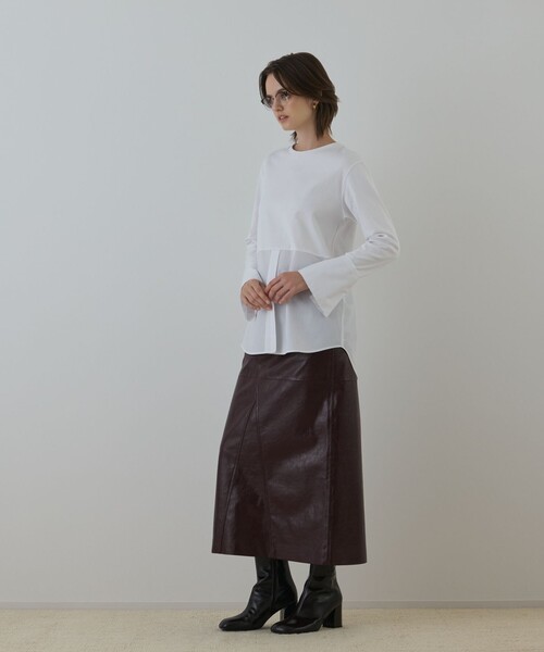 Diagram(ダイアグラム)の「レイヤードカットトップ(Tシャツ/カットソー・レディース・ブラック/ホワイト・36)」の14枚目の写真