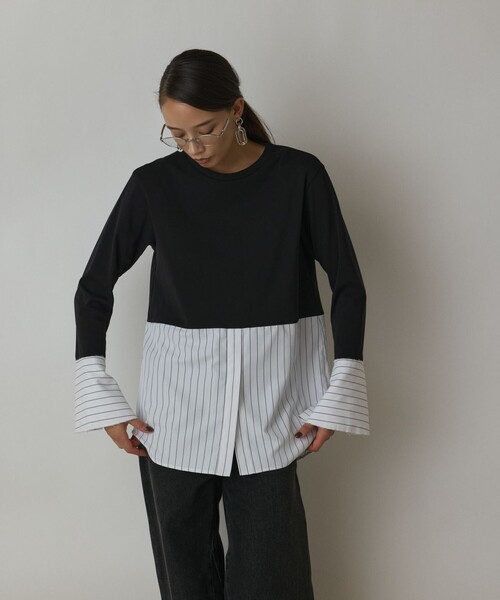 Diagram(ダイアグラム)の「レイヤードカットトップ(Tシャツ/カットソー・レディース・ブラック/ホワイト・36)」の20枚目の写真