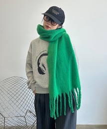 マフラー（グリーン・カーキ/緑色系・無地）ファッション通販