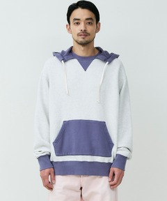 ツートーン配色後付けスウェットパーカー