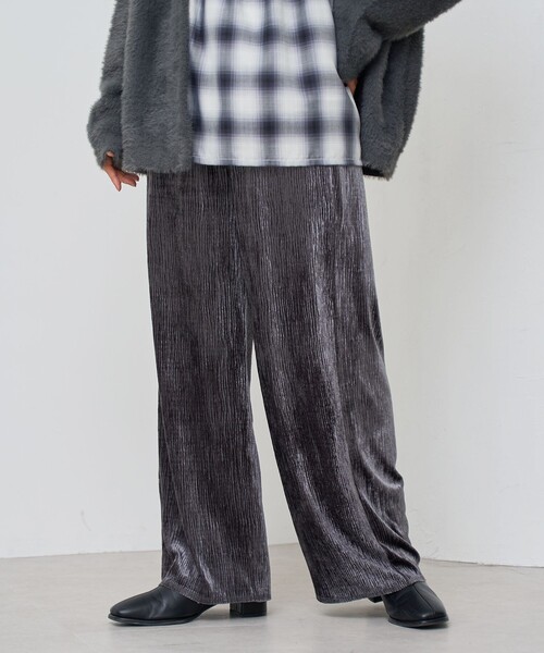 coen（コーエン）の「楊柳ベロアイージーパンツ（その他パンツ・レディース・マスタード/ブラック/ダークグレー・M/L）」の3枚目の写真