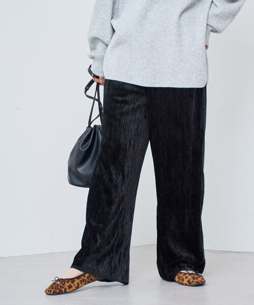 coen（コーエン）の「楊柳ベロアイージーパンツ（その他パンツ・レディース・マスタード/ブラック/ダークグレー・M/L）」の2枚目の写真