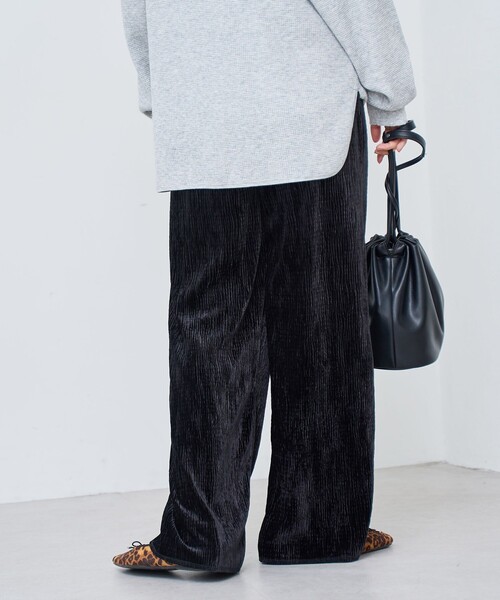 coen（コーエン）の「楊柳ベロアイージーパンツ（その他パンツ・レディース・マスタード/ブラック/ダークグレー・M/L）」の5枚目の写真