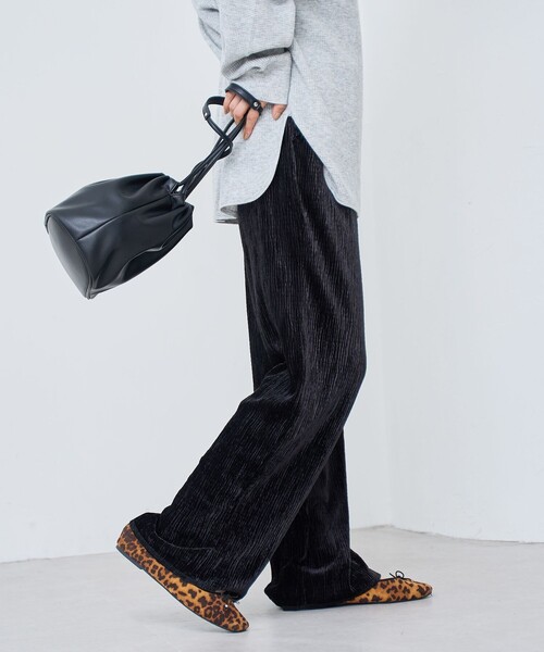 coen（コーエン）の「楊柳ベロアイージーパンツ（その他パンツ・レディース・マスタード/ブラック/ダークグレー・M/L）」の6枚目の写真