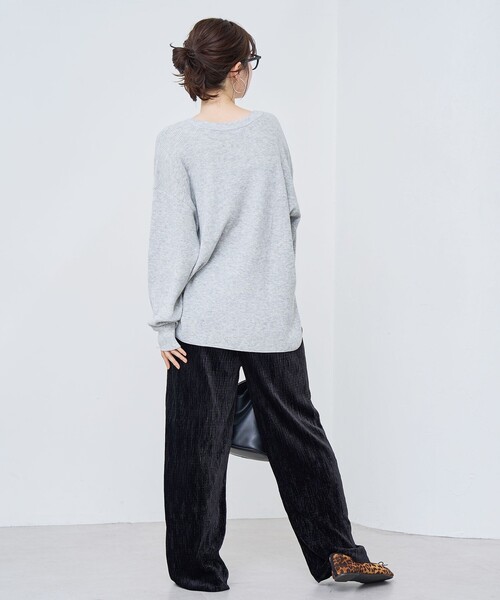 coen（コーエン）の「楊柳ベロアイージーパンツ（その他パンツ・レディース・マスタード/ブラック/ダークグレー・M/L）」の9枚目の写真