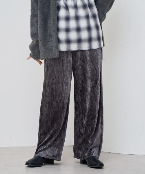 coen（コーエン）の「楊柳ベロアイージーパンツ（その他パンツ・レディース・マスタード/ブラック/ダークグレー・M/L）」の10枚目の写真