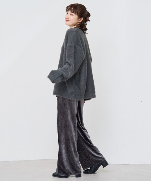 coen（コーエン）の「楊柳ベロアイージーパンツ（その他パンツ・レディース・マスタード/ブラック/ダークグレー・M/L）」の14枚目の写真