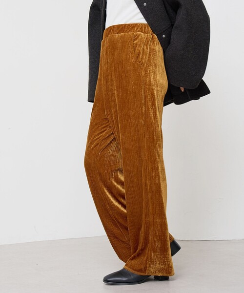 coen（コーエン）の「楊柳ベロアイージーパンツ（その他パンツ・レディース・マスタード/ブラック/ダークグレー・M/L）」の17枚目の写真