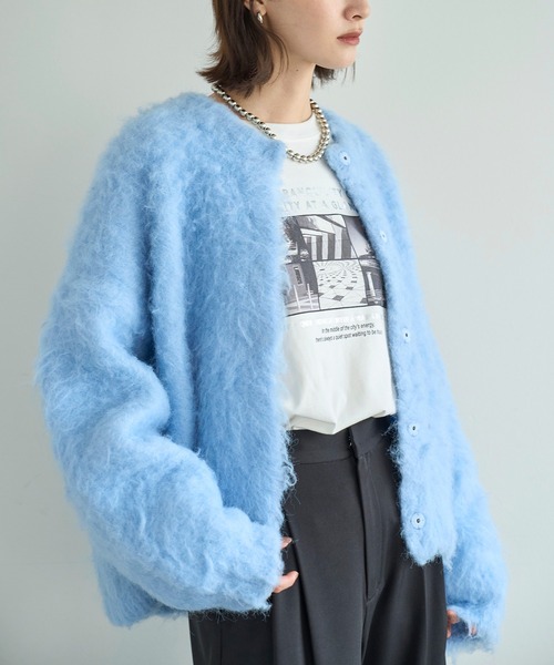 meilmada（メイルマダ）の「シャギーニットカーディガン（カーディガン/ボレロ・レディース・グレー/ブルー・FREE）」の2枚目の写真