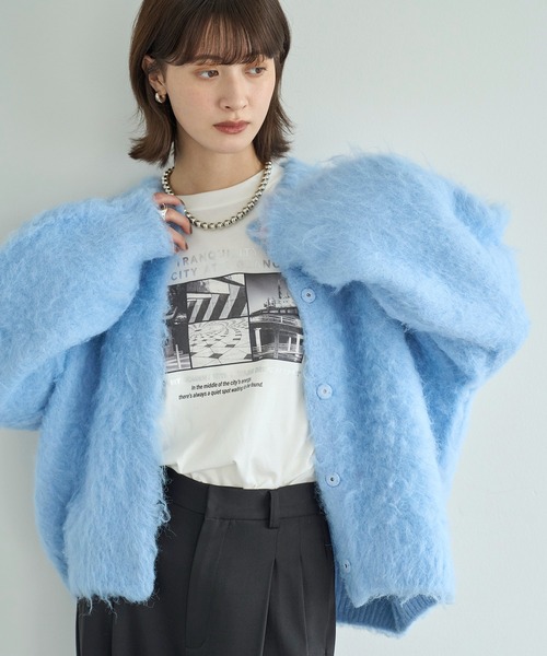 meilmada（メイルマダ）の「シャギーニットカーディガン（カーディガン/ボレロ・レディース・グレー/ブルー・FREE）」の6枚目の写真