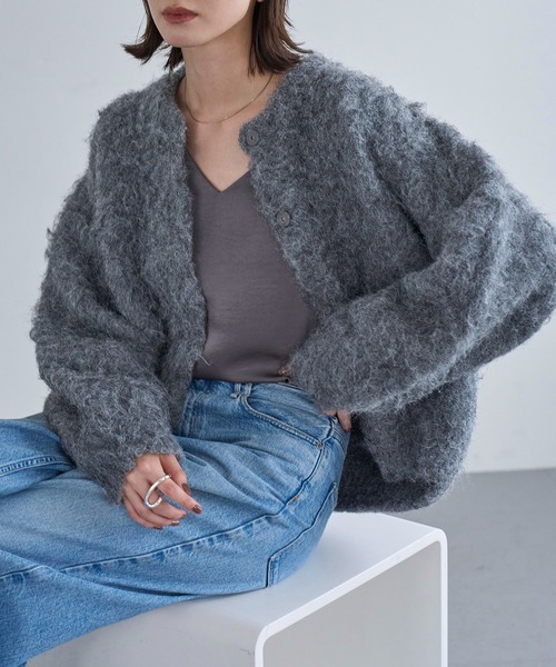 meilmada（メイルマダ）の「シャギーニットカーディガン（カーディガン/ボレロ・レディース・グレー/ブルー・FREE）」の22枚目の写真