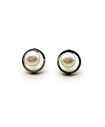 KISHOKACHI 希少価値 リングアンドパールデザインキャッチステンレスピアス