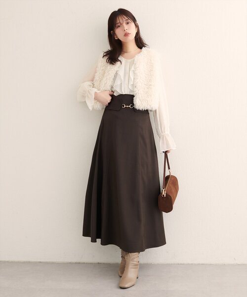 natural couture（ナチュラルクチュール）の「【WEB限定】フリリーブラウス（シャツ/ブラウス・レディース・ブラック/ブラウン/イエロー/オフホワイト・FREE）」の20枚目の写真