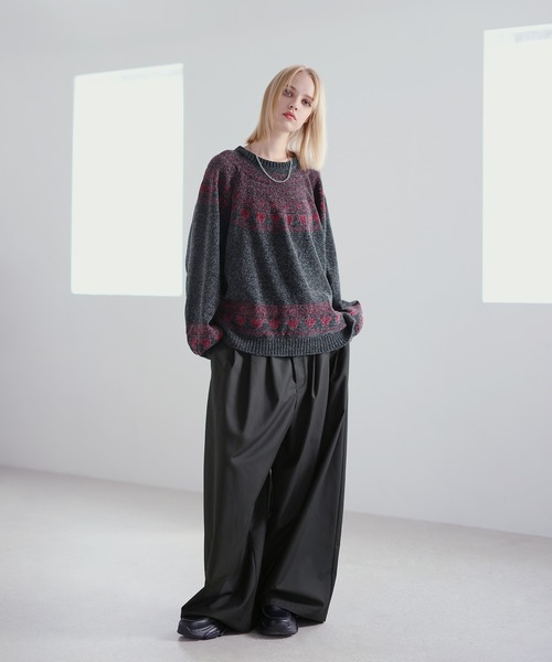 ROCHEM（ローシェン）の「ハートモチーフノルディックデザインモールニット（ニット/セーター・メンズ・ブラック/ブラウン/ネイビー/チャコール・L/M/S/XS）」の20枚目の写真