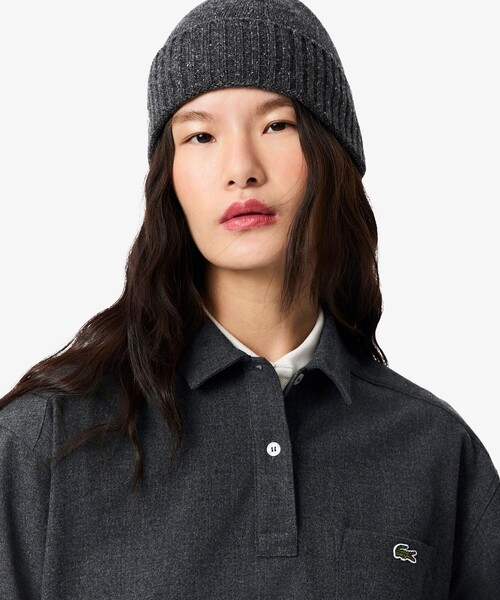 LACOSTE（ラコステ）の「オーバーサイズハーフボタン ストレッチフランネルシャツ（シャツ/ブラウス・レディース・オフホワイト/グレー・38/40/36/34）」の10枚目の写真