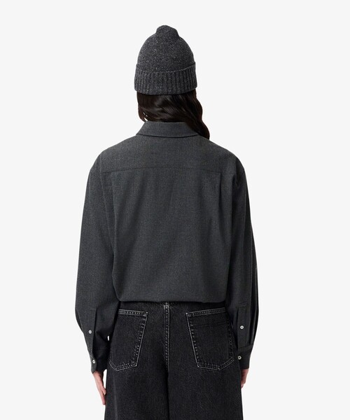 LACOSTE（ラコステ）の「オーバーサイズハーフボタン ストレッチフランネルシャツ（シャツ/ブラウス・レディース・オフホワイト/グレー・38/40/36/34）」の11枚目の写真