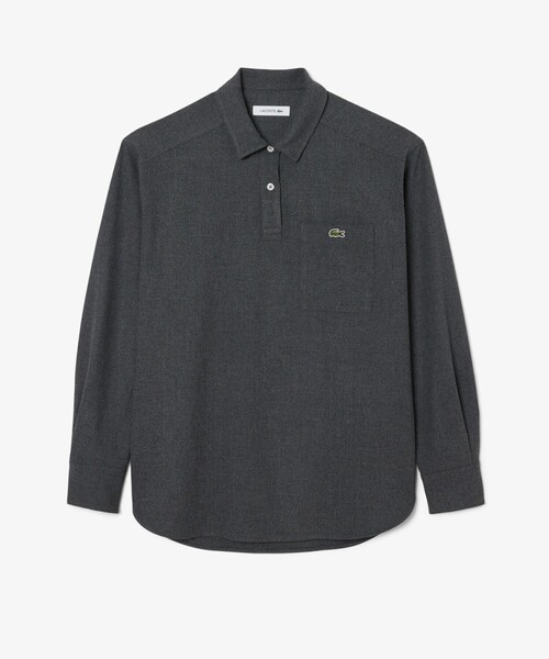 LACOSTE（ラコステ）の「オーバーサイズハーフボタン ストレッチフランネルシャツ（シャツ/ブラウス・レディース・オフホワイト/グレー・38/40/36/34）」の12枚目の写真