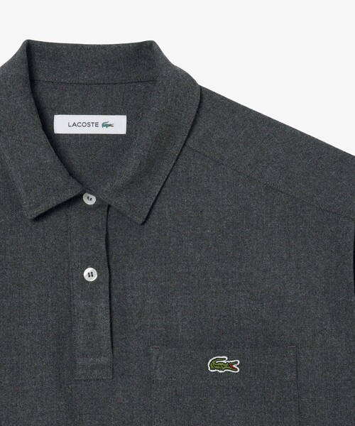 LACOSTE（ラコステ）の「オーバーサイズハーフボタン ストレッチフランネルシャツ（シャツ/ブラウス・レディース・オフホワイト/グレー・38/40/36/34）」の13枚目の写真
