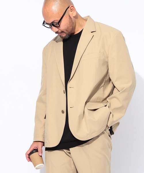 B&T CLUB(ビーティークラブ)の「B&T CLUB ビーアンドティークラブ ACTIVE EASY SOLOTEX JKT ストレッチ シングル イージージャケット セットアップ可能(テーラードジャケット・メンズ・カーキ/ブラック/ネイビー/ベージュ・X2(4L~5L)/X1(3L~4L)/X3(6L~7L))」の1枚目の写真