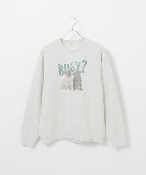 B.C STOCK（ベーセーストック）の「NEW ドッグ＆キャット柄 アソートクルーネックスウェット（スウェット・メンズ・ブラウン/ホワイト系その他/ホワイト/ネイビー/チャコールグレー・LARGE/MEDIUM）」の3枚目の写真