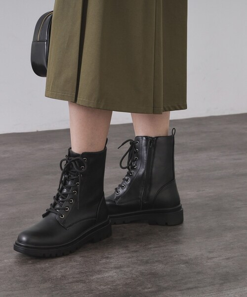OPAQUE.CLIP（オペークドットクリップ）の「【生活防水】厚底タンクソールレースアップブーツ（ブーツ・レディース・ブラック・03/02）」の10枚目の写真