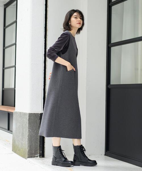 OPAQUE.CLIP（オペークドットクリップ）の「【生活防水】厚底タンクソールレースアップブーツ（ブーツ・レディース・ブラック・03/02）」の12枚目の写真