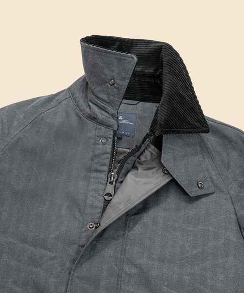BROOKS BROTHERS（ブルックスブラザーズ）の「ポリエステル　カントリーコート（ステンカラーコート・メンズ・グリーン/グレー・LARGE/MEDIUM/SMALL）」の6枚目の写真