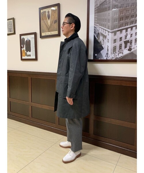 BROOKS BROTHERS（ブルックスブラザーズ）の「ポリエステル　カントリーコート（ステンカラーコート・メンズ・グリーン/グレー・LARGE/MEDIUM/SMALL）」の10枚目の写真