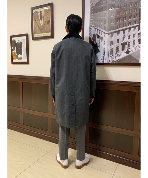 BROOKS BROTHERS（ブルックスブラザーズ）の「ポリエステル　カントリーコート（ステンカラーコート・メンズ・グリーン/グレー・LARGE/MEDIUM/SMALL）」の11枚目の写真