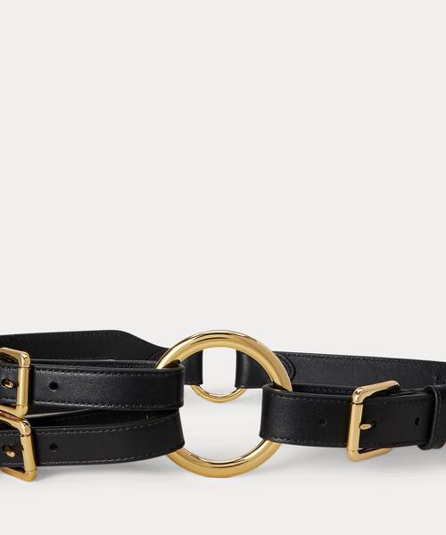 LAUREN RALPH LAUREN（ローレン ラルフ ローレン）の「トライストラップ Oリング レザー ベルト（ベルト・レディース・ブラック系1・M/S/XS）」の4枚目の写真