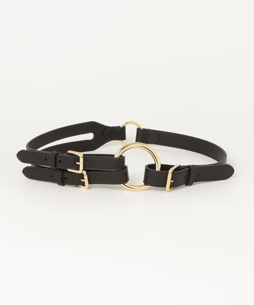 LAUREN RALPH LAUREN（ローレン ラルフ ローレン）の「トライストラップ Oリング レザー ベルト（ベルト・レディース・ブラック系1・M/S/XS）」の3枚目の写真