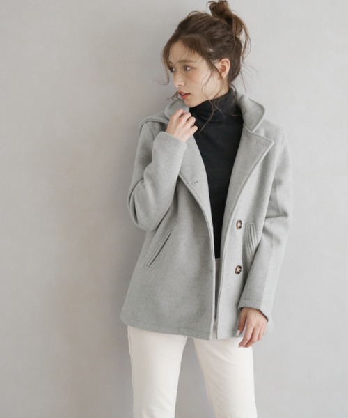 SUGAR BISKET（シュガービスケット）の「2WAYデザインショートコート（その他アウター・レディース・ブラウン/グレー/ブラック/グレイッシュベージュ・M/L）」の2枚目の写真